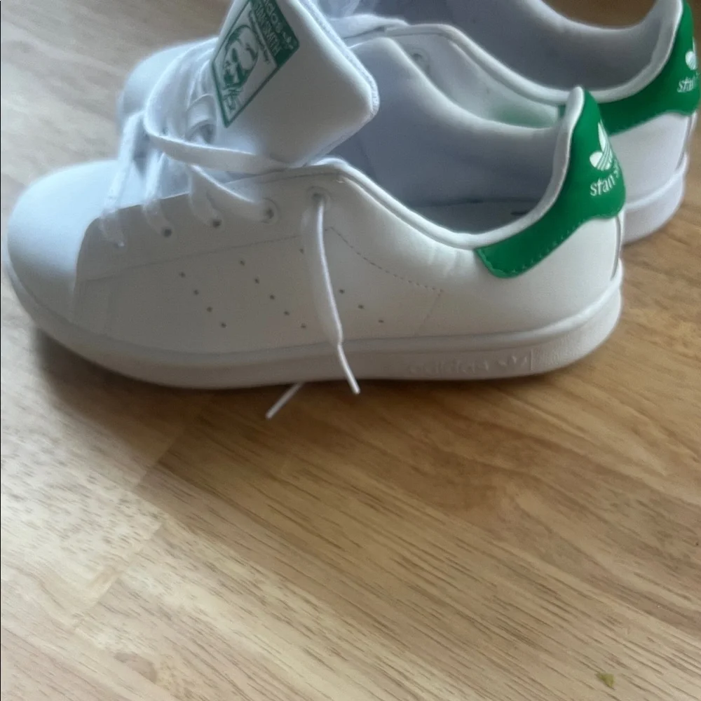 Adidas Kids White and Green Sneakers